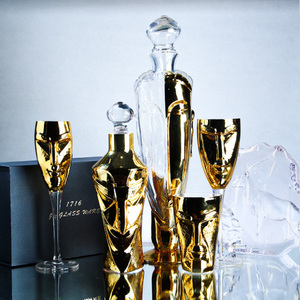 Golden face series crystal glass wine set